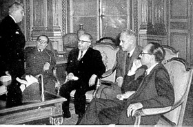 MM. Lebrun, Duchat, Raynaud et Marion, de la C.G.T., exposent la point de vue de leur 