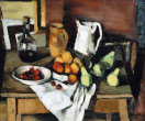 Illustration : Nature Morte carafe et fruits, 1980 � B�n�dicte Courvallet