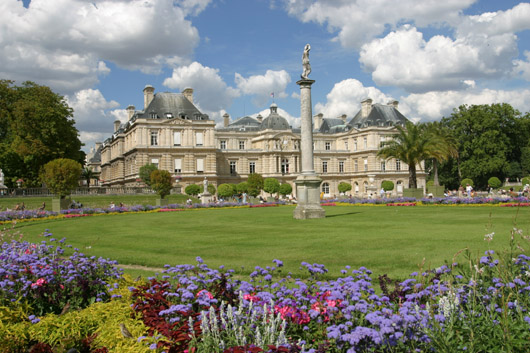 Photo : Fa�ade sud du S�nat et Jardin du Luxembourg