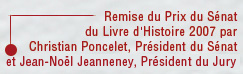 Remise du Prix du Livre d'Histoire par C. Poncelet