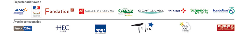 Logos des partenaires de l'op�ration Talents des Cit�s 2008