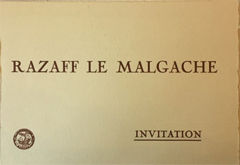 Carton d'invitation à la projection du film Razaff la Malgache, 8 décembre 1925 (Archives du Sénat, 537 S 50).