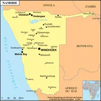 Carte de la Namibie