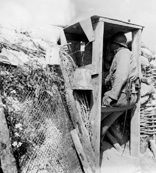 ECPAD - SPA 26 L 1452 - Région d'Aubérive, Marne, Bois Carré, soldat russe dans sa tranchée de 1ère ligne. - 19/07/1916 - Samama-Chikli, Albert ECPAD - SPA 26 L 1452 - Région d'Aubérive, Marne, Bois Carré, soldat russe dans sa tranchée de 1ère ligne. - 19/07/1916 - Samama-Chikli, Albert