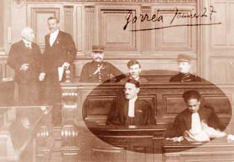 Affaire Gorrea - Janvier 1927 - Au banc des avocats, Maîtres Campinchi et G Monnerville