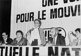 Marcelle Devaud lors du 30ème congrès de la MNEF, en 1985 