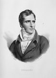 Élie DECAZES (1780-1860). Portrait extrait de L'iconographie de contemporains et fac-similé d'écritures, par F. S. Delpech (1832).