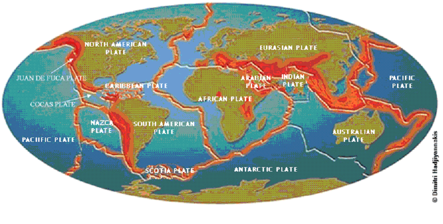 Tectonic plate map. Source: CEA. Since the beginning of the 20th century, 