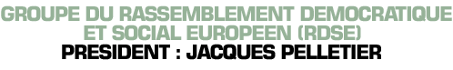 Titre : Groupe du Rassemblement D&eacute;mocratique et Social Europ&eacute;en (RDSE). Pr&eacute;sident : Jacques Pelletier