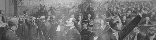 La manifestation des témoins lors de la deuxième audience de 1899