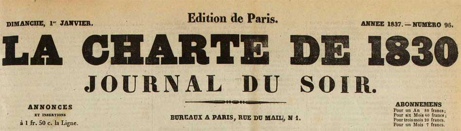 La Charte de 1830 La Charte de 1830