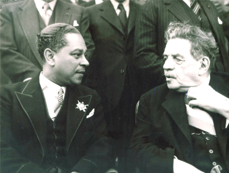 Gaston Monnerville, President du Conseil de la République avec Edouard Herriot