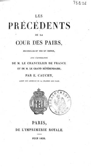 Les précédents de la Cour des pairs