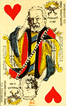 Carte à jouer représentant Victor Hugo