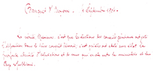 Extrait du discours d’Émile Combes du 4 septembre 1904, Archives municipales de Pons