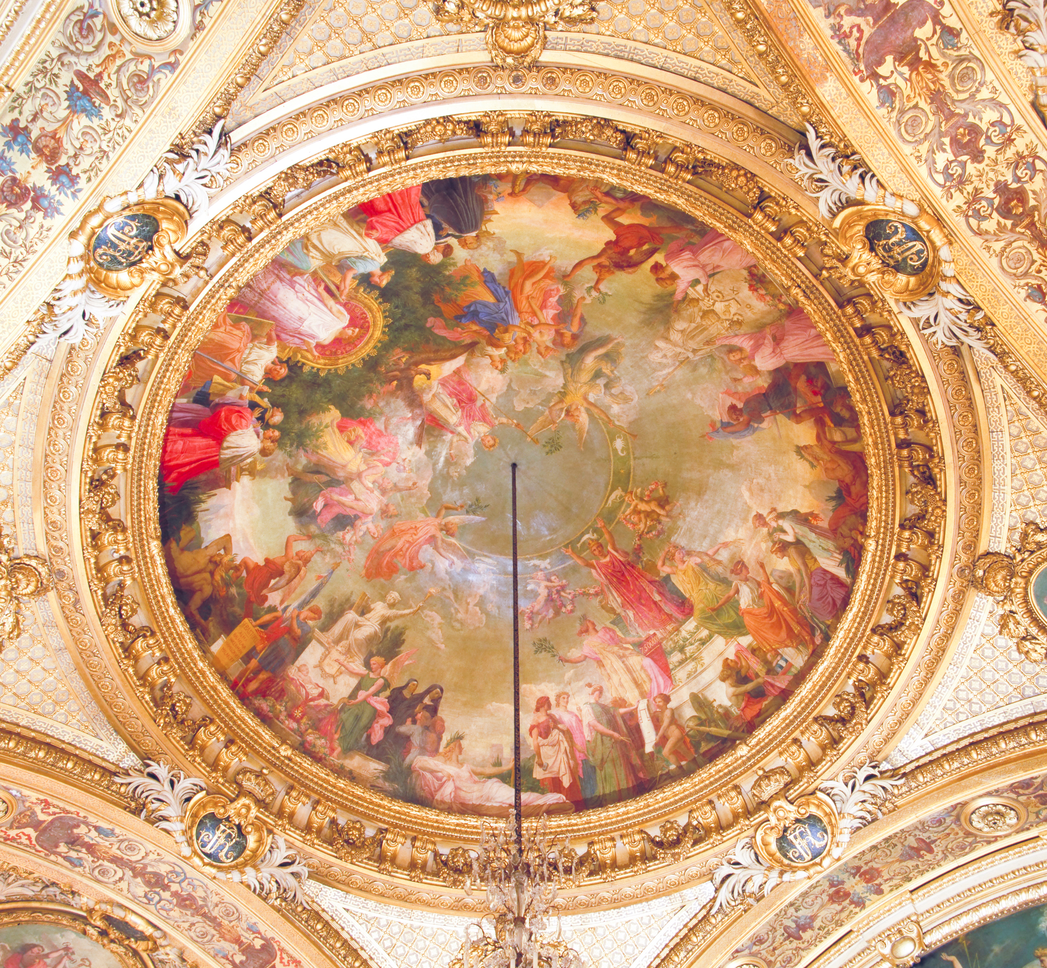 Jean ALAUX, dit Le Romain, L’Apothéose de Napoléon Ier, coupole centrale de la salle des conférences, ancienne galerie du trône, palais du Luxembourg, Sénat, 1854-1858.