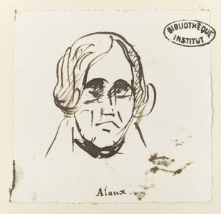Portrait de Jean ALAUX Paris, Bibliothèque de l’Institut de France, Ms4198-N88. © Réunion des musées nationaux, Agence Photographique 