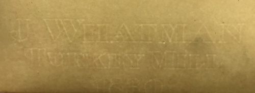 Filigrane J WHATMAN TURKEY MILL 1830 (extrait du Catalogue des Rosiers cultivés au Jardin du Luxembourg)