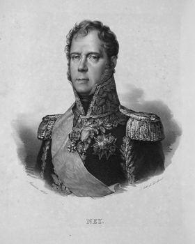 Michel NEY (1769-1815). Portrait extrait de L'iconographie de contemporains et fac-similé d'écritures, par F. S. Delpech (1832).