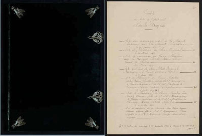  Figure 41 : Le registre des Abeilles, acte d’état-civil de la famille impériale, Bibliothèque du Sénat, RFP 789.