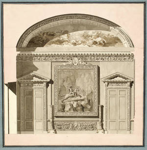 Salle de réunion, porte d'accès à la salle des séances (1er étage)