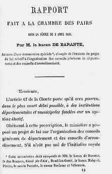 extrait du rapport de M. de Barante