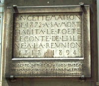 Plaque en hommage à Leconte de Lisle
