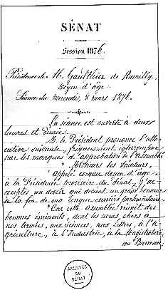 Procès-verbal de la première séance