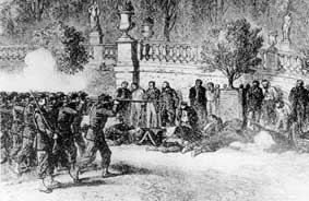 Exécution des fédérés dans le jardin du Luxembourg