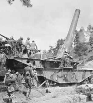 ECPAD - SPA 13 BO 698 - Châlons-sur-Vesle, pièce de 400 mm en action. - 14/04/1917 - Boulay, Maurice