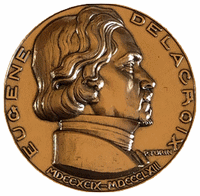 Médaille à l'effigie d'Eugène Delacroix ©Archives du Sénat/Cote 2M 1568