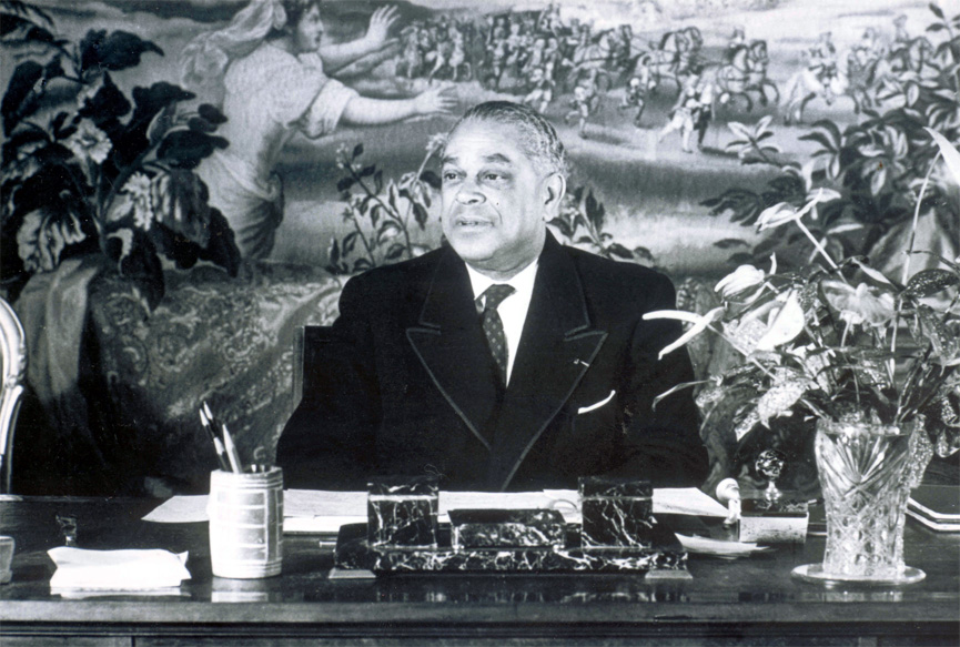 Gaston Monnerville,  President du Senat de la Veme Republique