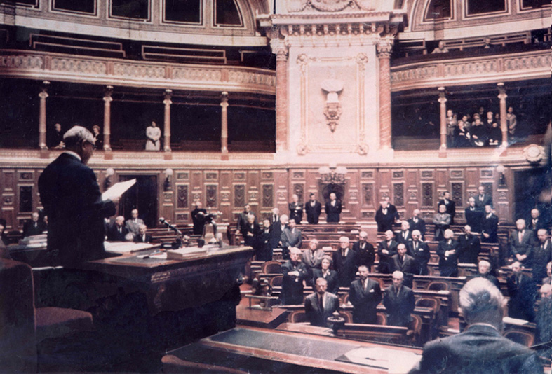 Gaston Monnerville, President du Senat de la Veme Republique