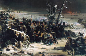 Le maréchal Ney soutenant l'arrière-garde pendant la retraite de Russie, par Adolphe Yvon (1856), domaine public, via Wikimedia Commons
