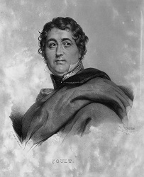 Jean SOULT (1769-1851). Portrait extrait de L'iconographie de contemporains et fac-similé d'écritures, par F. S. Delpech (1832).