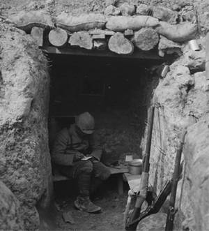 ECPAD - SPA 29 D 2068 - Près de la Fontaine Houyette, Marne, secteur de la Tour d'Auvergne. Ouvrage 7, abri dans la première ligne. - 01/06/1916 - Brissy, Edouard