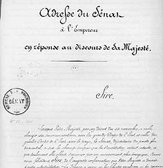 Adresse du Sénat à l'Empereur