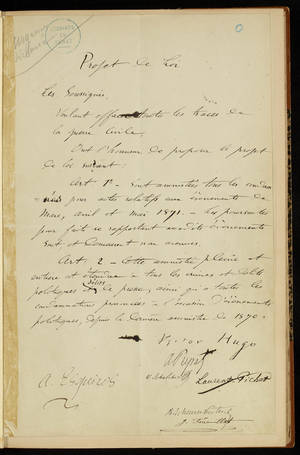 Proposition de loi relative à l'amnistie