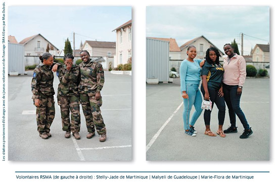 Illustration : 3 jeunes femmes volontaires du SMA