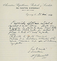 Message de condoléances de comités radicaux à la mort d'Émile Combes, 1921, Archives municipales de Pons Message de condoléances de comités radicaux à la mort d'Émile Combes, 1921, Archives municipales de Pons