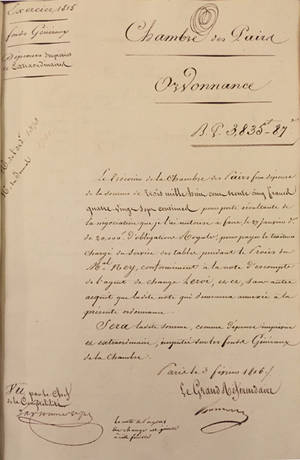 Ordonnance traiteur