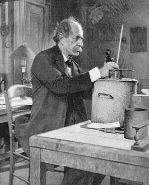 Marcellin Berthelot dans son laboratoire en 1901