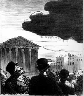 "Crèvera ! Crèvera pas !" dessin de Daumier commentant les événements du 16 mai 1877