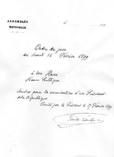 Convocation des deux Chambres, en Assemblée nationale, de la main d’Émile Loubet