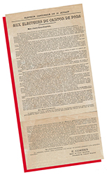 Aux électeurs du canton de Pons», 7 juillet 1898, tract, fonds Lefébure.