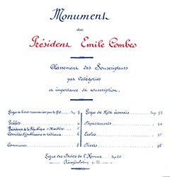 D'après" Monument au Président Émile Combes», 1926, Archives départementales de la Charente-Maritime 200 J 41