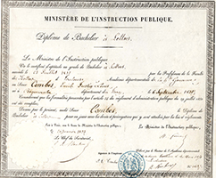 Baccalauréat es lettres d'Émile Combes, 1853, Archives municipales de Pons