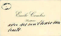 Carte imprimée et manuscrite, sans signature.