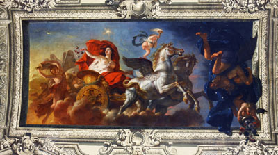 Figure 47 : Antoine-François CALLET (1741-1823), Le lever de l'Aurore (1803), motif central du plafond de l'Annexe de la Bibliothèque du Sénat. ©Sénat