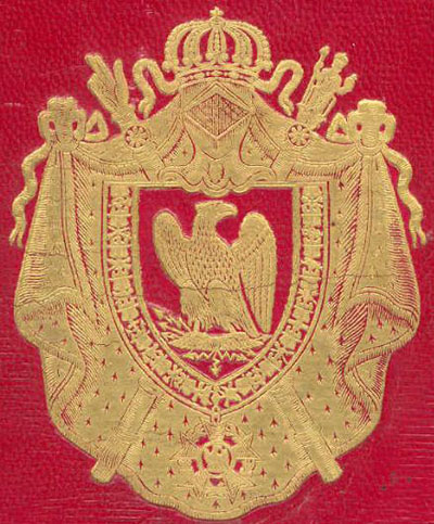 Figure 49 : Emblème du Sénat impérial (Second Empire), Plat supérieur d’un ouvrage du Sénat, Bibliothèque du Sénat, Cote ZC001972.